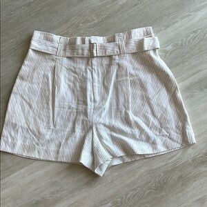 Club Monaco Striped Cream Women's Shorts